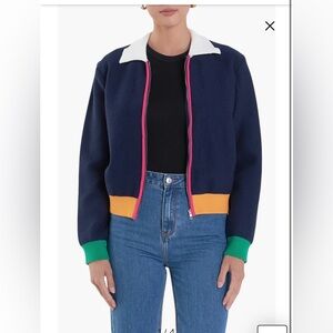 English Factory Colorblock Jacket - Navy, Pink, Green, Orange